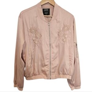 Lunik Women's Blush Floral Bomber Jacket Size--XL